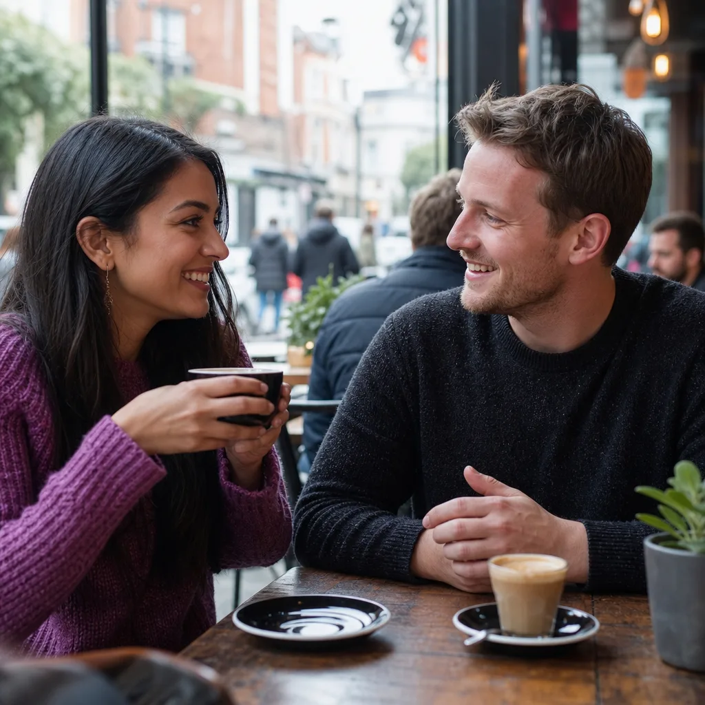 A Leicester resident creating a local dating profile on a laptop